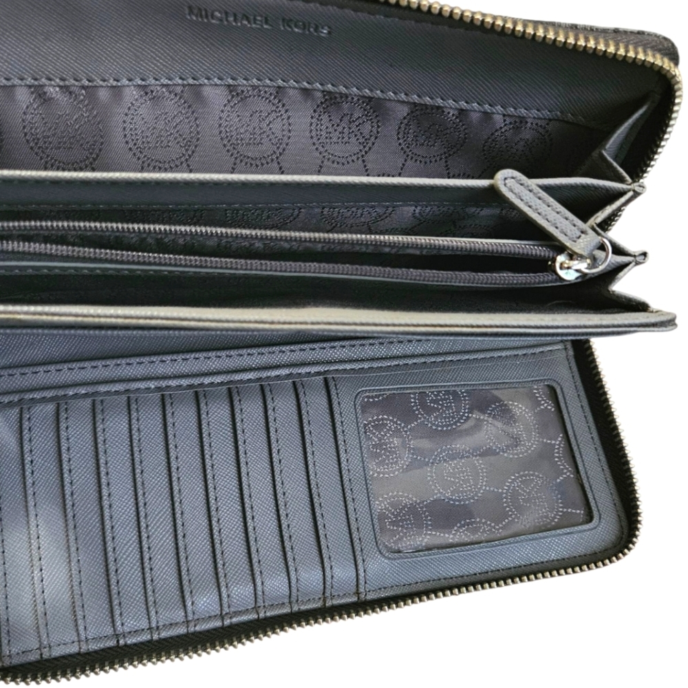 Michael Kors Black and Gray Logo Wallet - Picture 4 of 6